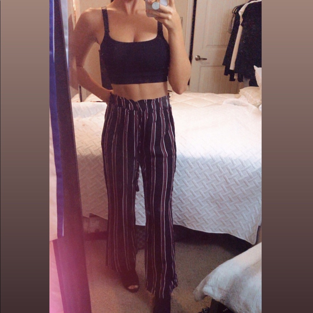 Black Striped Airy Pants 🖤